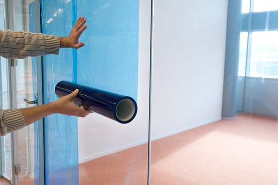 Glass Window Blue Clear Protection Self Adhesive Film 60cm x 100m/200m Peel Off No Residue