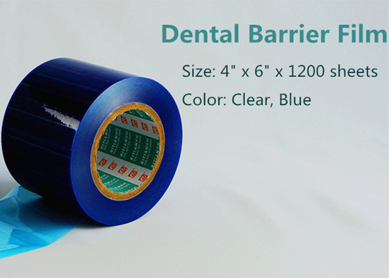 4&quot;×6&quot; Blue Perforated Roll Dental Barrier Film Customized Logo