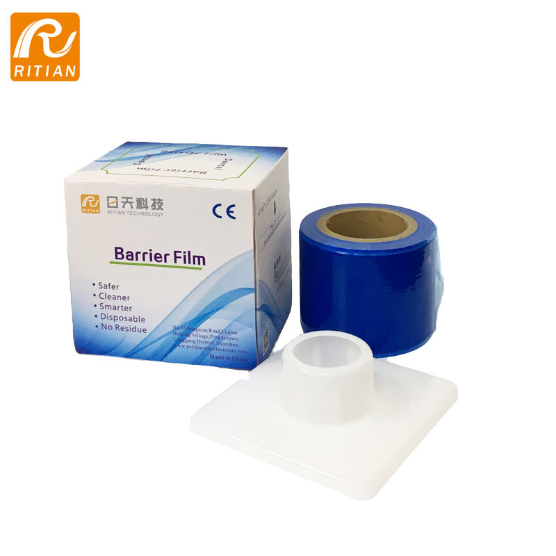 Disposal Blue Dental Barrier Film Adhesive 4" X 6" X 1200 Sheets Protective Film Roll
