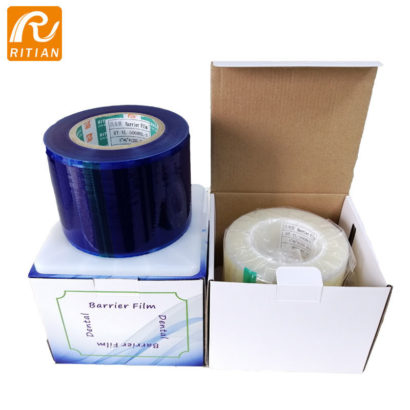 Non-Sticky Edge Dental Barrier Film Solvent-Based Acrylic Blue Medical Protective Film 1200 Sheets